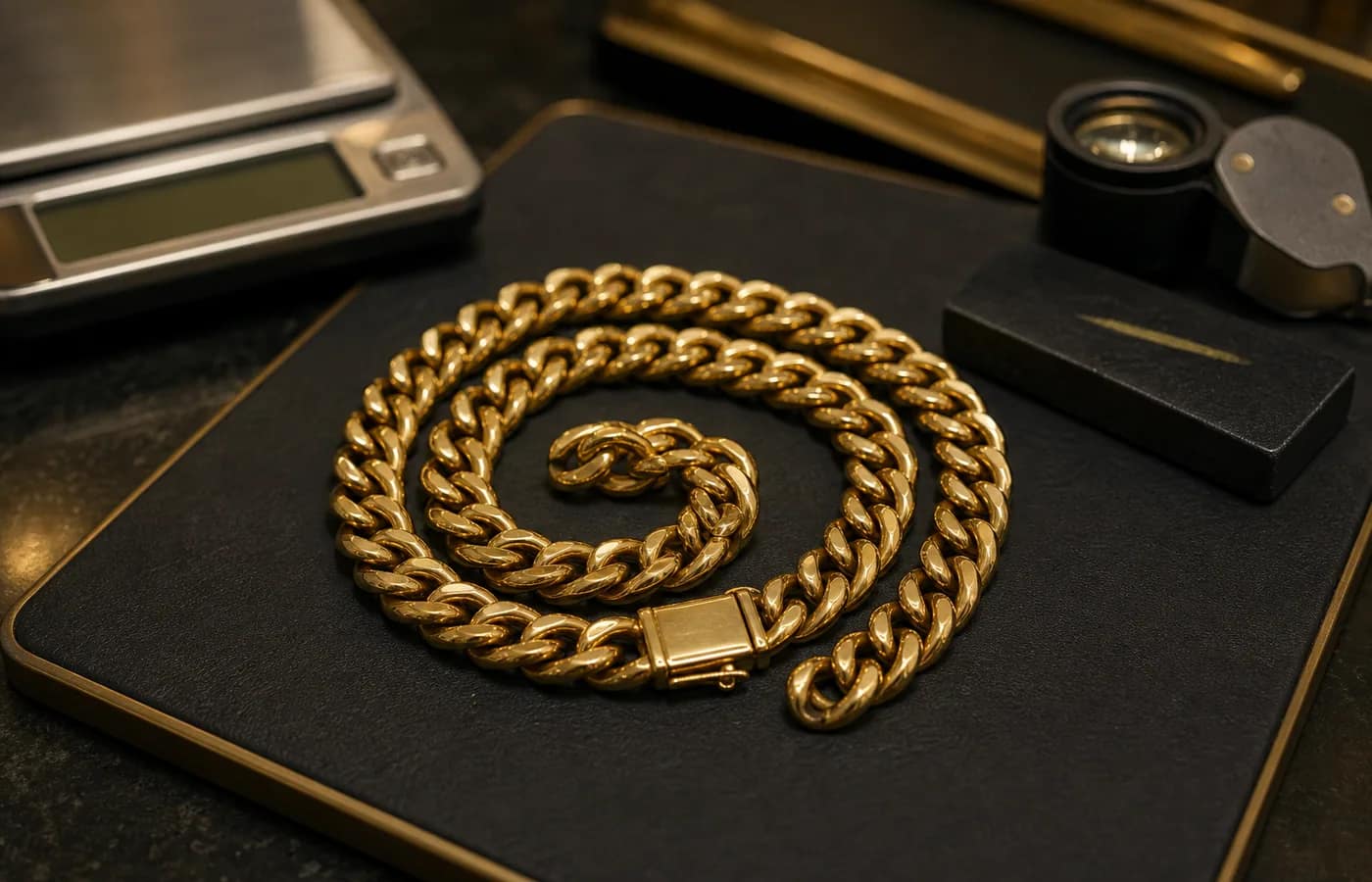 Bijoux en or et préparation d'estimation en boutique