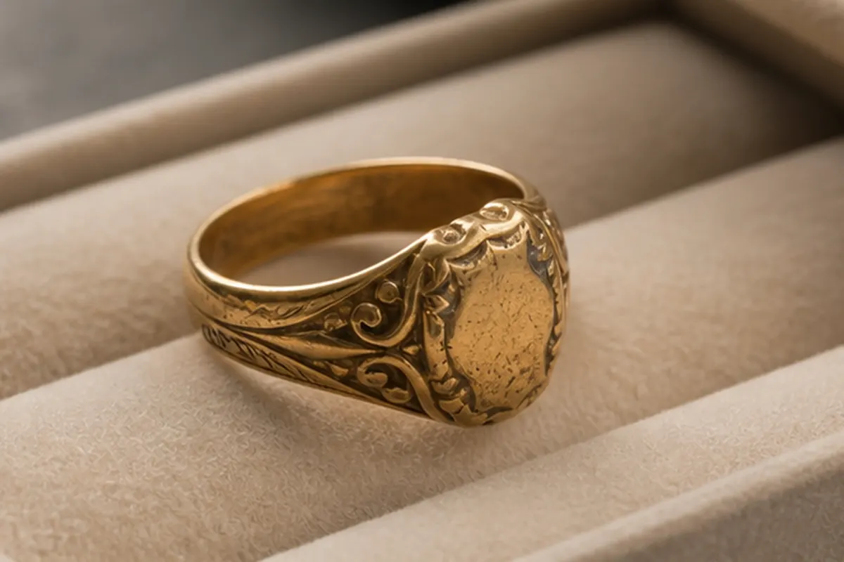 Bague ancienne en or présentée pour estimation