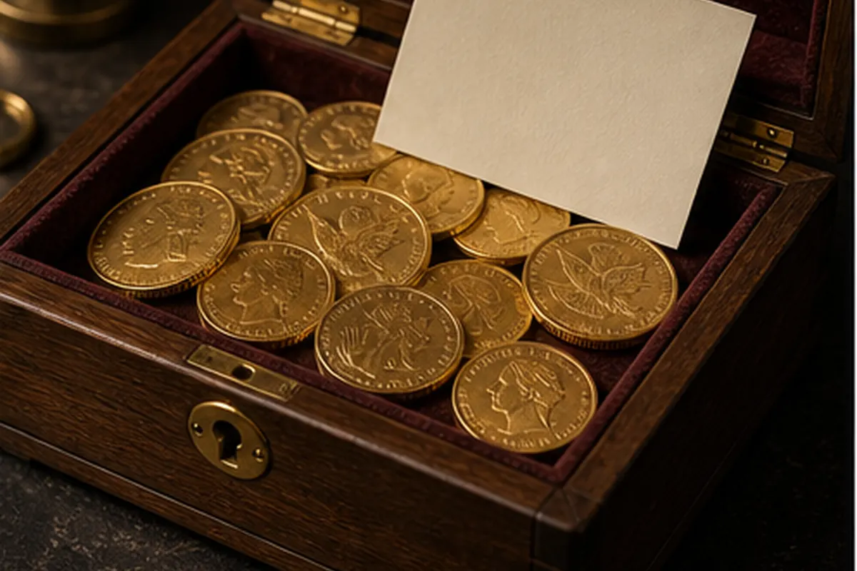 Vérification du lot Lot de pièces d'or préparé pour vérification en boutique