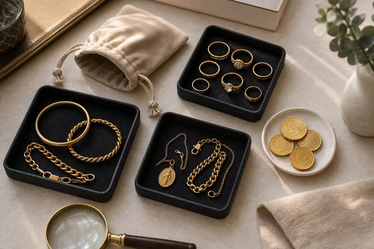 Tri bijoux Asnières Bijoux de famille triés avant une estimation depuis Asnières-sur-Seine