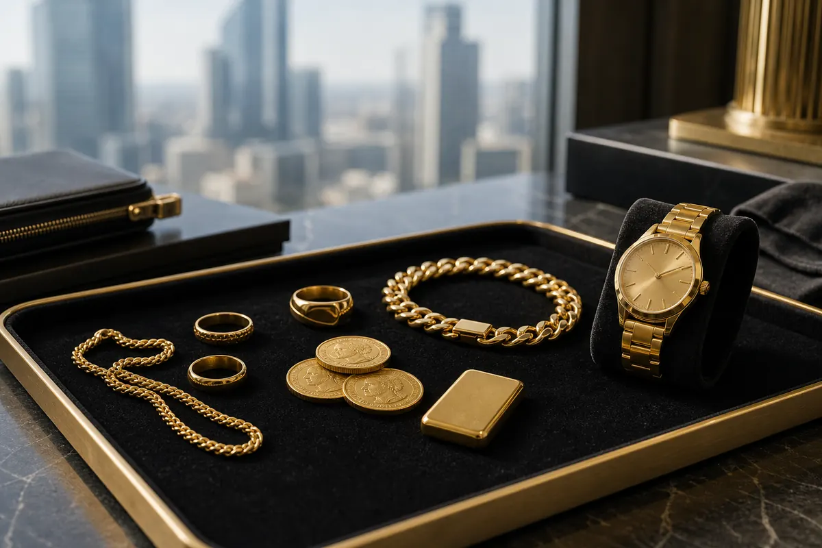Rachat or Courbevoie Bijoux en or montre et pièces préparés pour estimation depuis Courbevoie