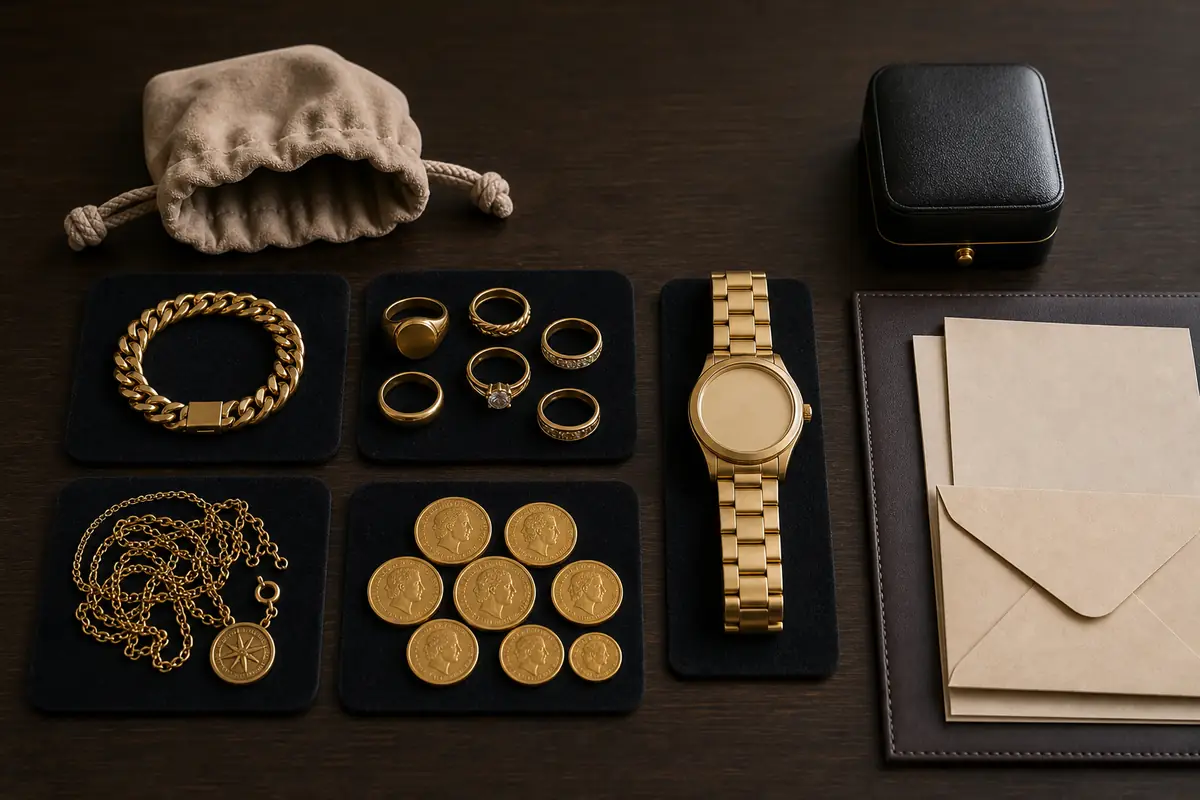Objets séparés Enghien Bijoux, montre non marquée et pièces séparés depuis Enghien-les-Bains