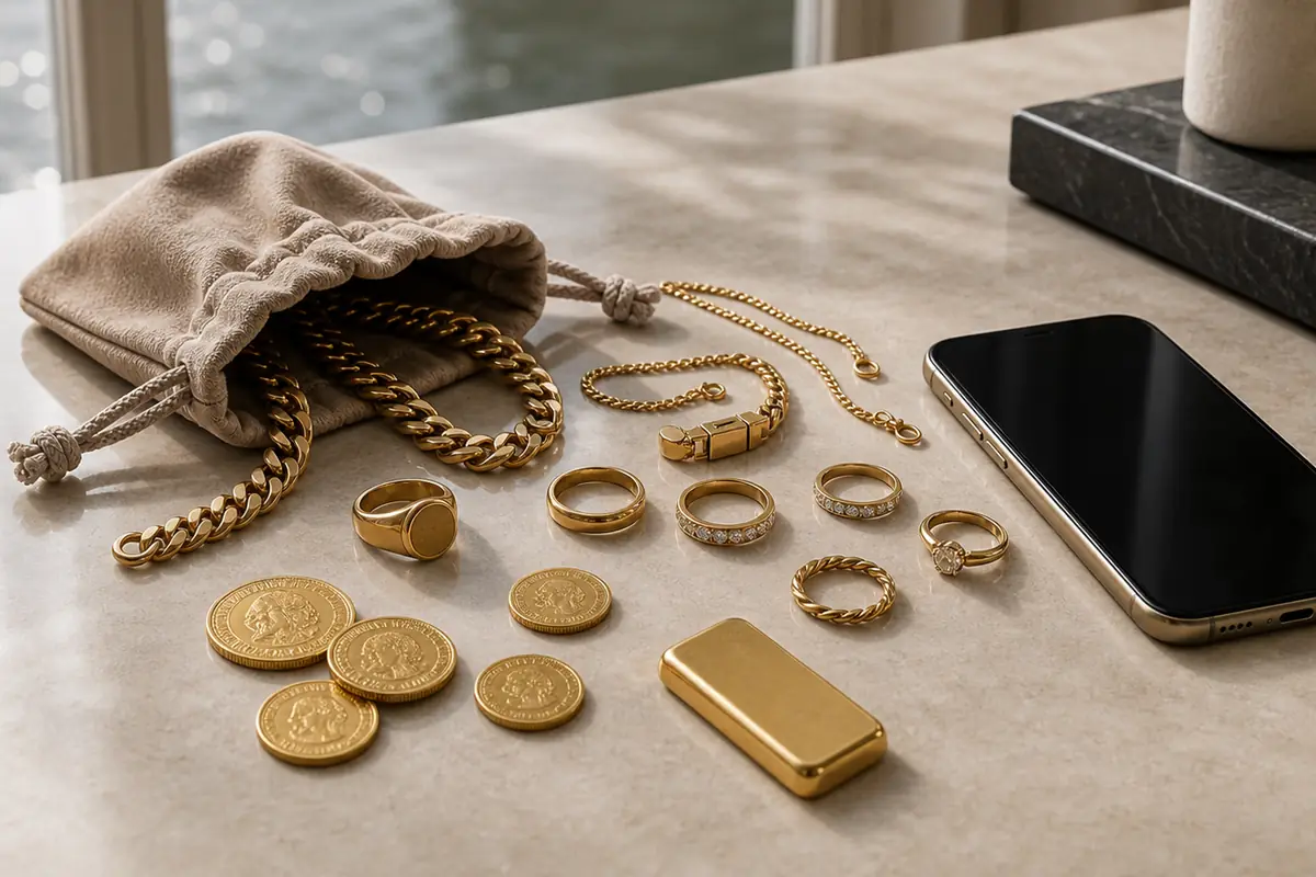 Rachat or Herblay-sur-Seine Lot de bijoux et pièces en or préparé à Herblay-sur-Seine