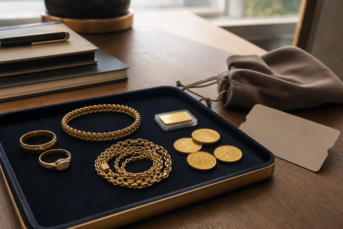 Rachat or Massy Lot mixte de bijoux pièces et lingotin préparé depuis Massy