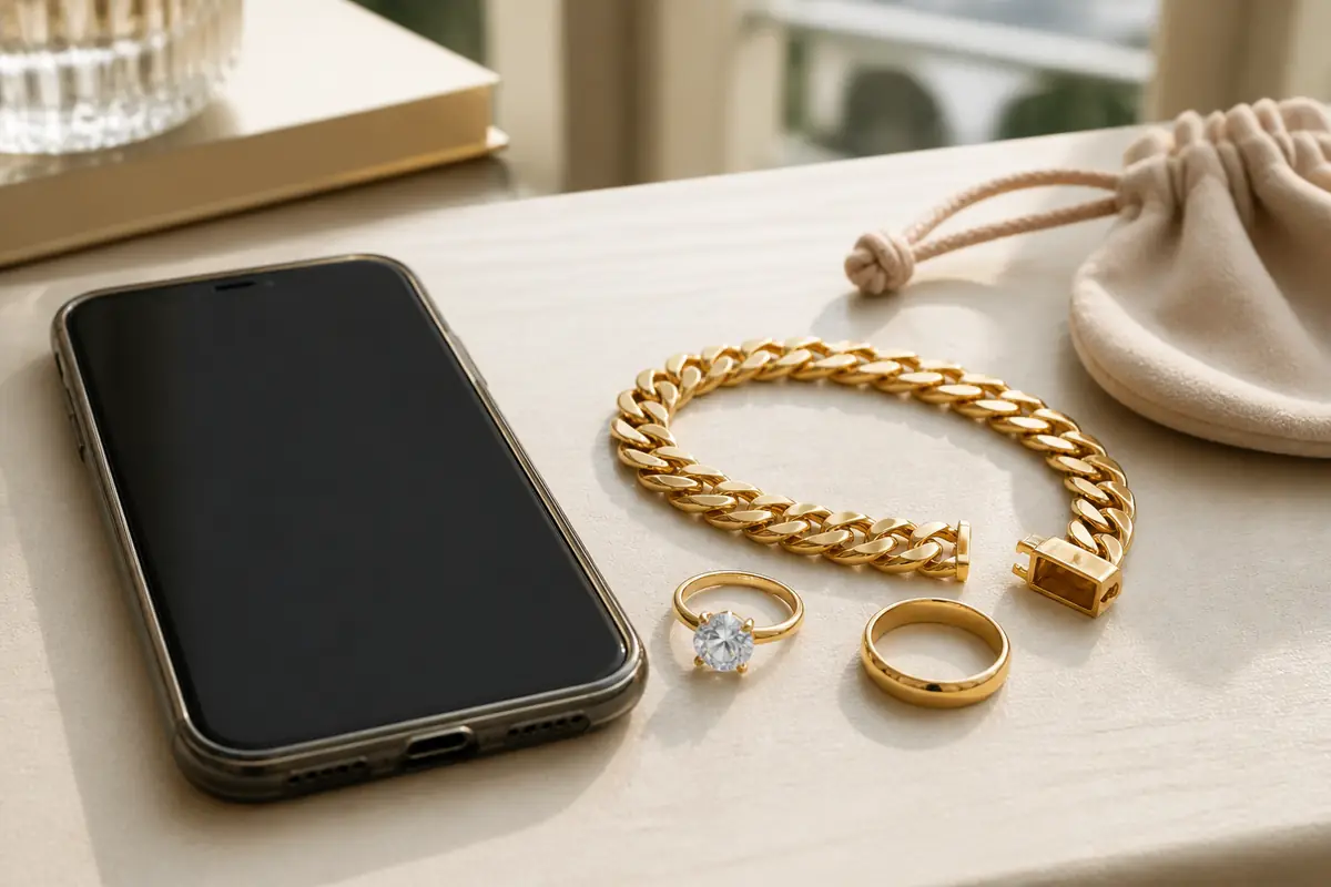 Photo WhatsApp Neuilly Bijoux en or photographiés pour estimation WhatsApp depuis Neuilly-sur-Seine