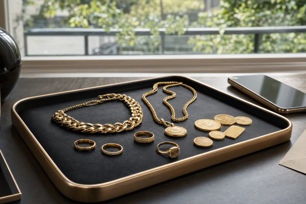 Rachat or Nogent-sur-Marne Bijoux et pièces en or préparés pour estimation depuis Nogent-sur-Marne