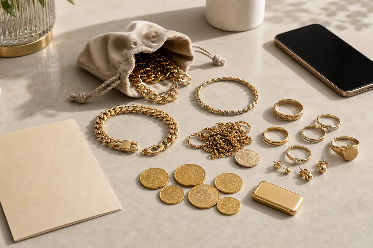 Rachat or Taverny Bijoux, pièces et lingotins préparés à Taverny pour estimation à Paris
