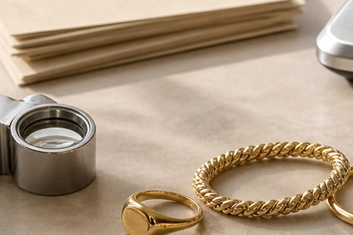 Pesée claire et visible Bijoux en or pesés avec méthode pour estimation