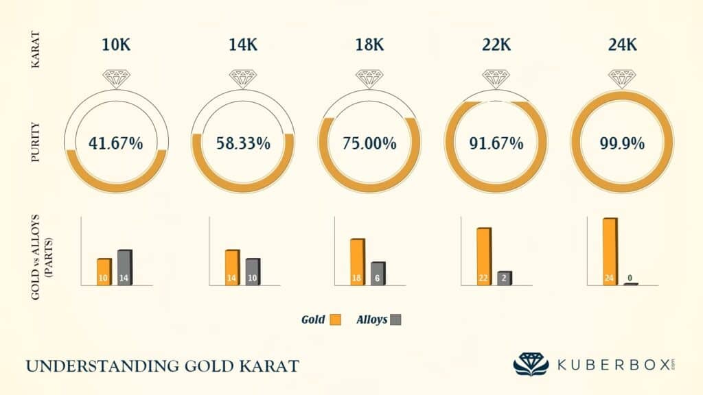Comparatif gramme d’or 18k et 24k Comparaison du prix du gramme d’or 18 carats et 24 carats