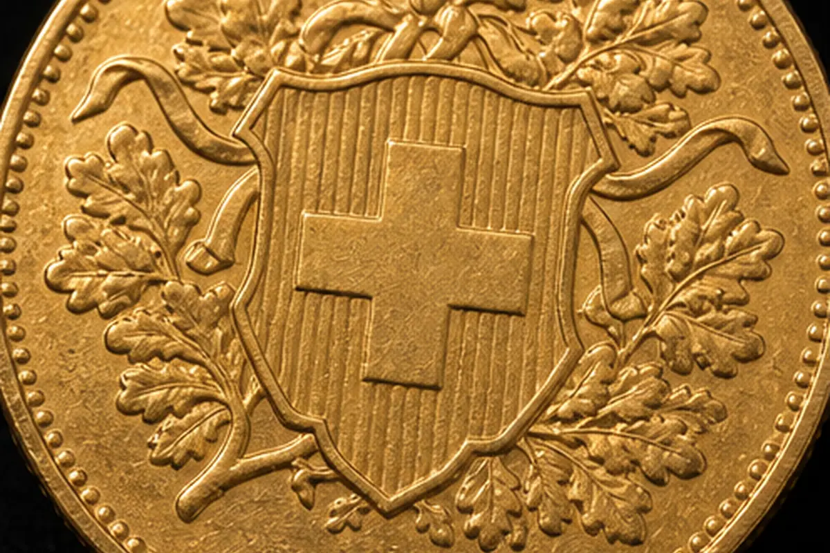 Verso suisse Détail du verso d'une pièce 20 francs suisse en or