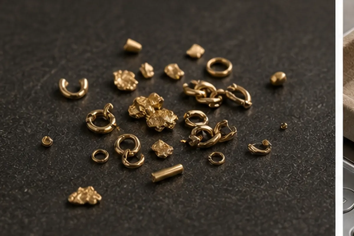 Fragments d'or Fragments d'or regroupés pour estimation