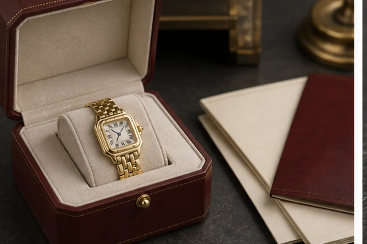 Boîte et papiers Panthère Cartier Panthère avec boîte ou documents pour estimation à Paris