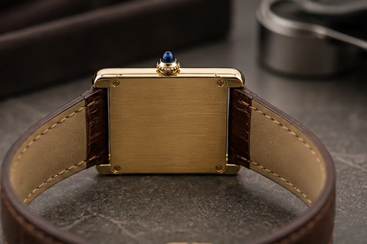 Dos de Tank Dos de Cartier Tank photographié pour estimation