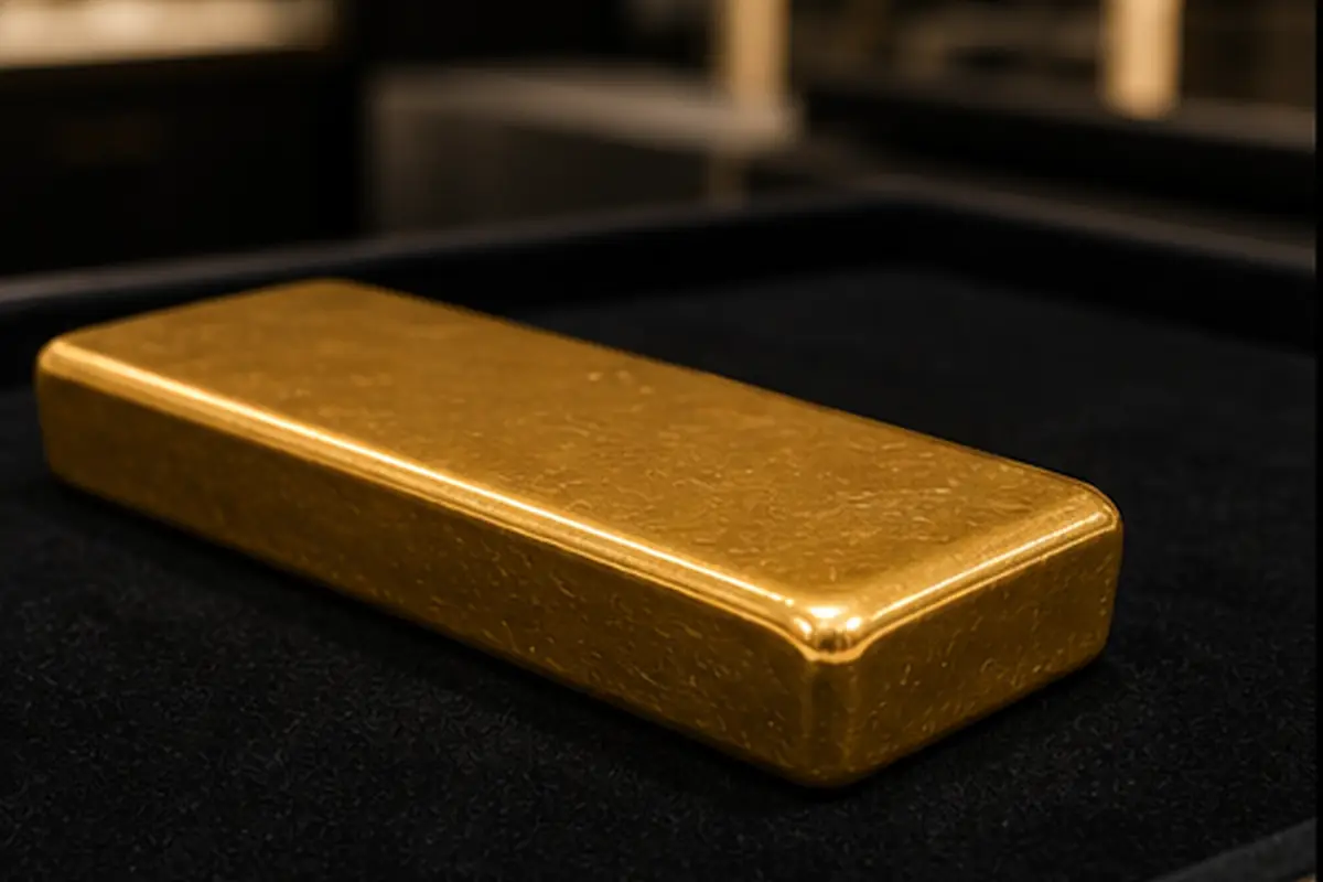 Épaisseur du lingot Épaisseur d'un lingot d'or 1 kg observée en boutique