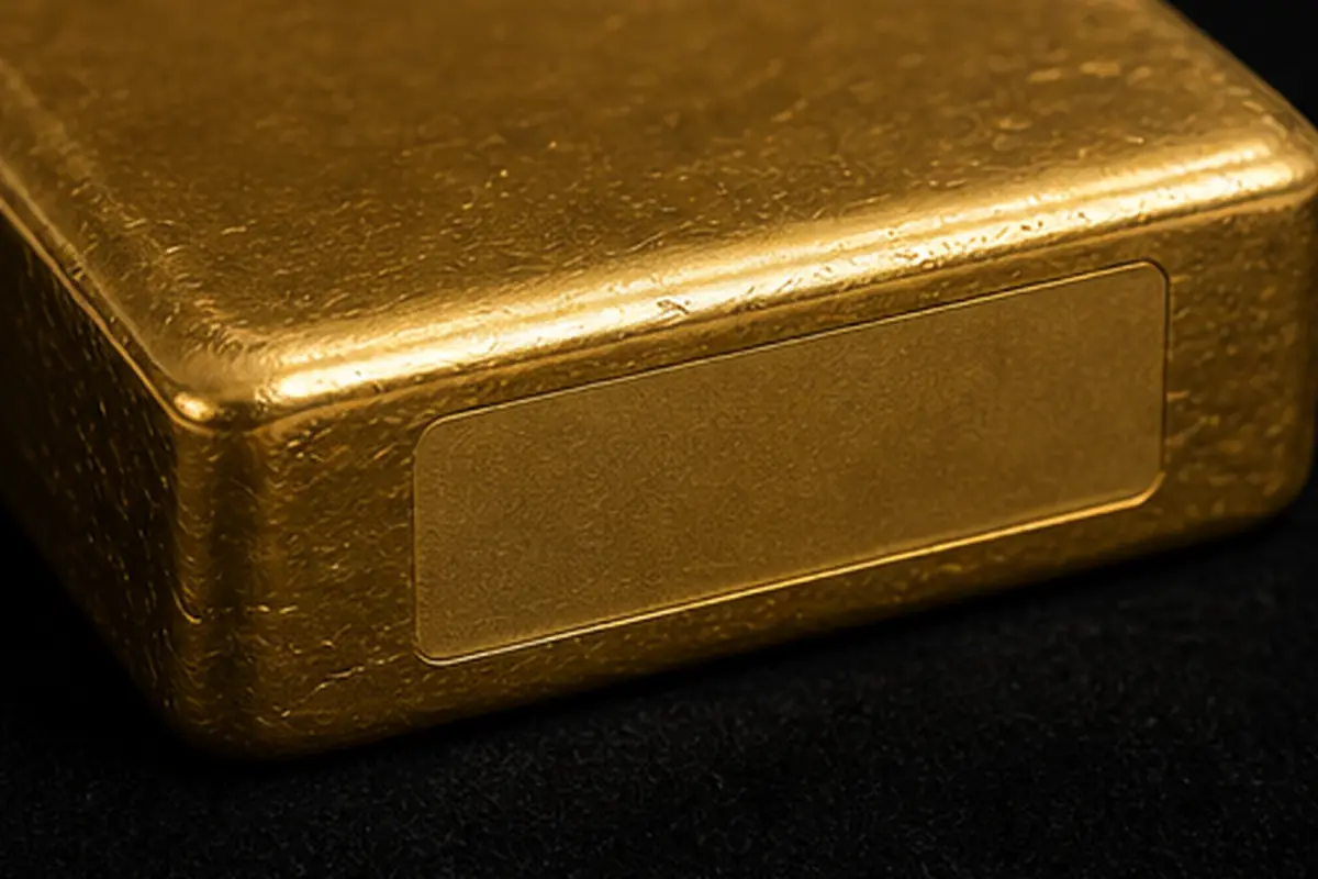 Scellé et identification Scellé et zone d'identification d'un lingot d'or 500 g