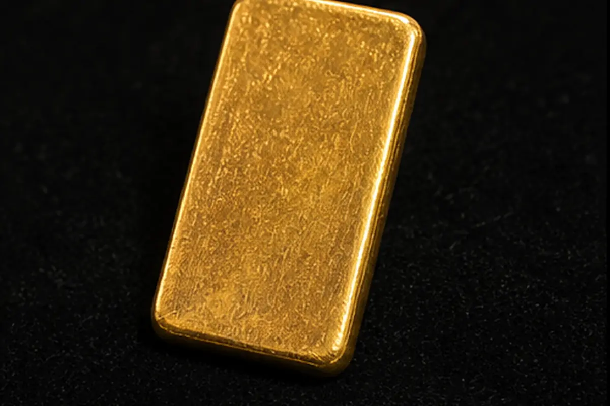 Dos du lingot Dos d'un lingot d'or présenté sans certificat