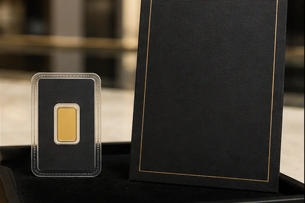 Certificat ou emballage Certificat ou emballage neutre associé à un lingotin d'or 5 g