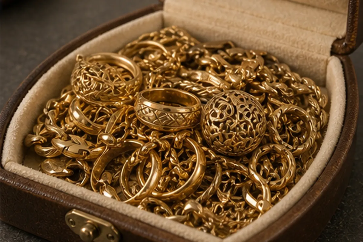 Écrin de famille Bijoux de famille dans un écrin avant estimation
