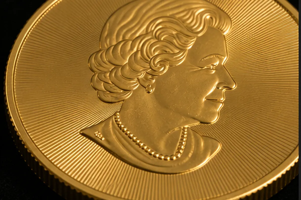 Face opposée Face opposée d'une Maple Leaf en or observée pour estimation