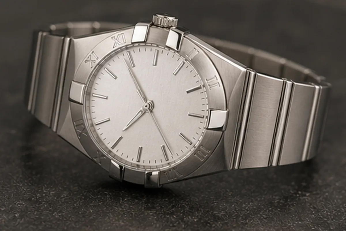 Détail Constellation Détail de Omega Constellation présenté avant une proposition