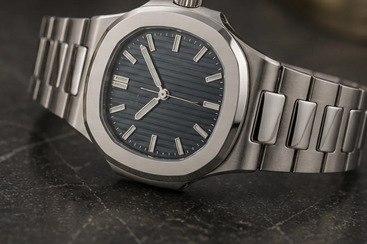 Détail Nautilus Détail de Patek Philippe Nautilus présenté avant une proposition