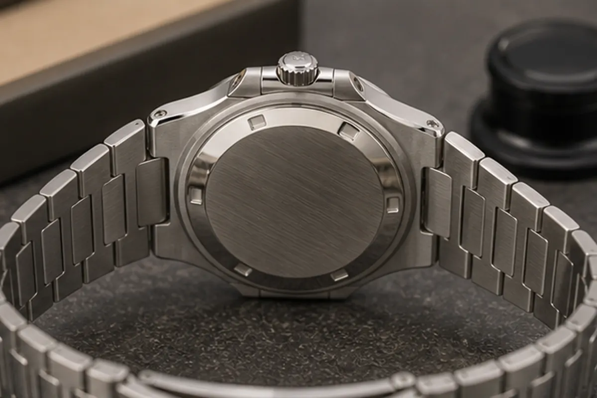 Dos de Nautilus Dos de Patek Philippe Nautilus photographié pour estimation