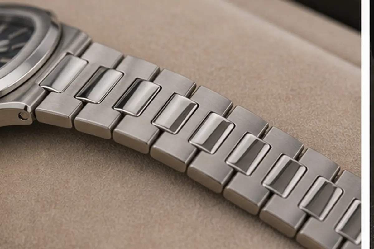 Bracelet et détails Nautilus Bracelet et détails de Patek Philippe Nautilus avant estimation